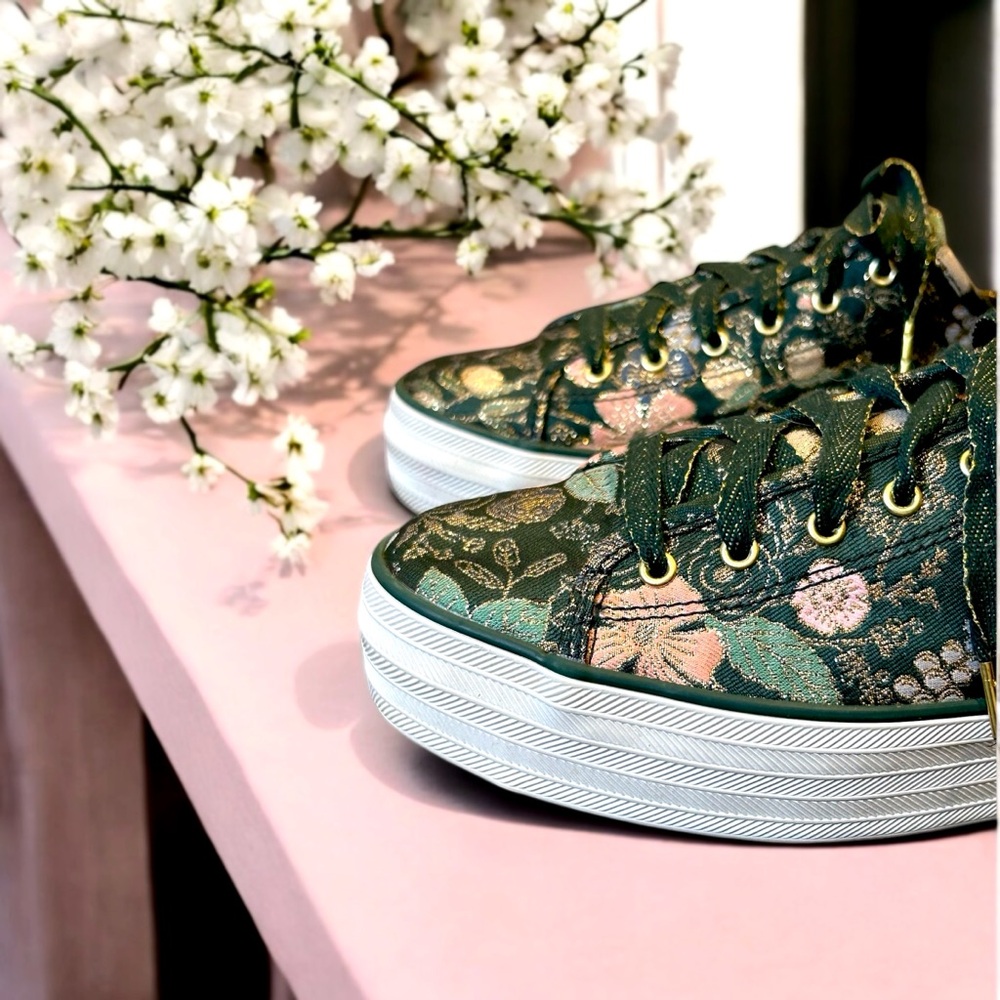 Keds x Rifle Paper Co. Limited Edition Metallic Floral Embroidered Sneakers